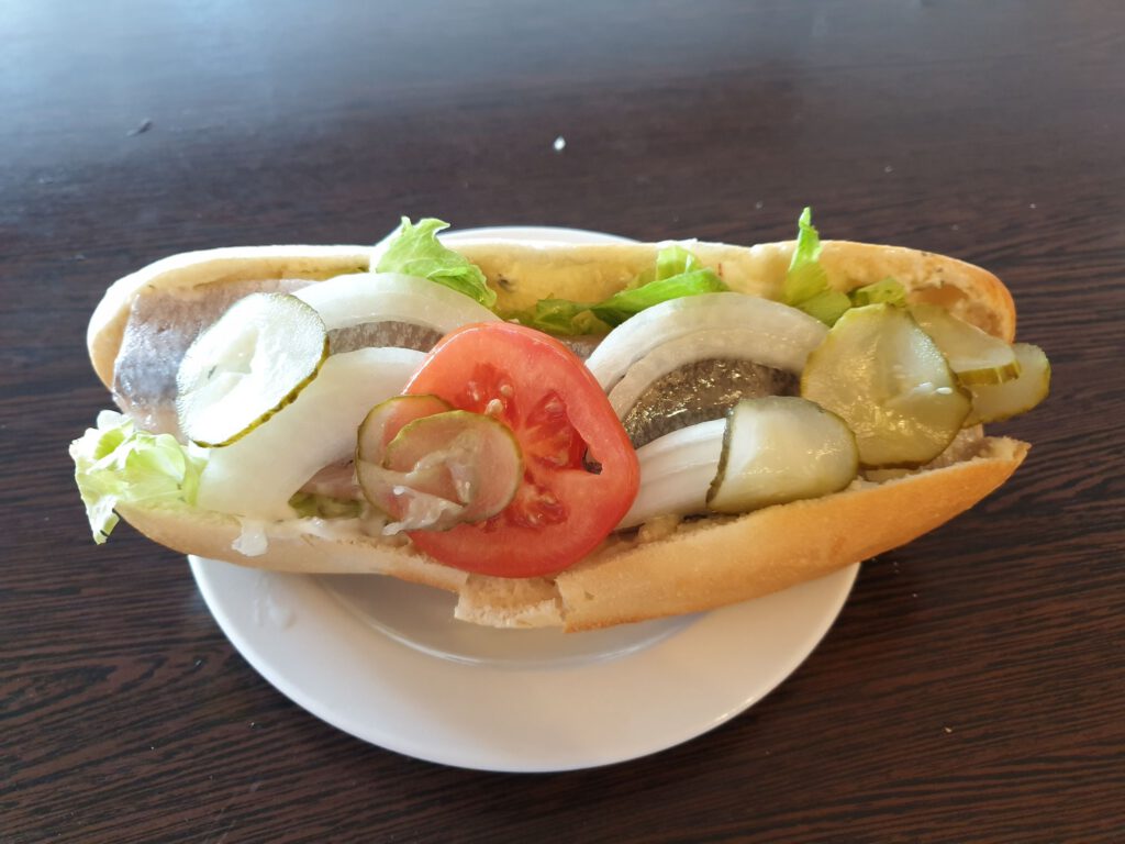 Matjesbrötchen in Greifswalder Restaurant