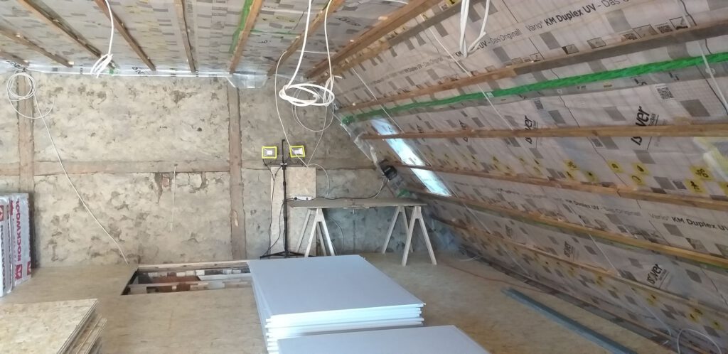 Fußbodenaufbau aus OSB-Platten